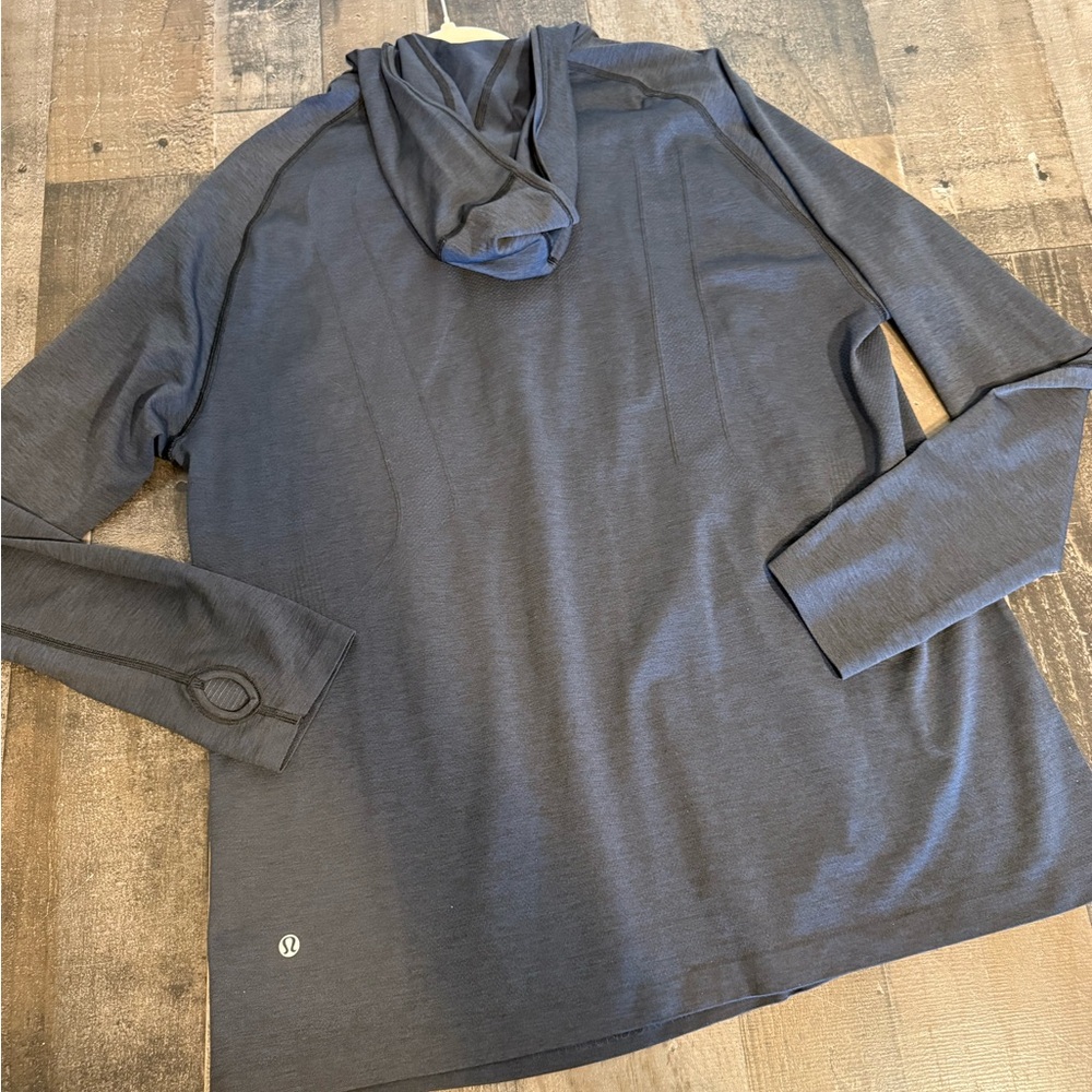 Lululemon Half Zip Hooded‎ Pullover Thumbholes Gray XXL - Picture 5 of 8